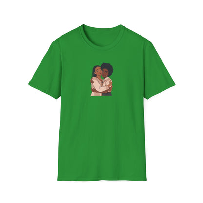 T-shirt unisexe « Embrace Love » en tissu doux, cadeau relationnel, t-shirts d'amitié, t-shirts noirs de sororité, vêtements pour couples, mode inclusive