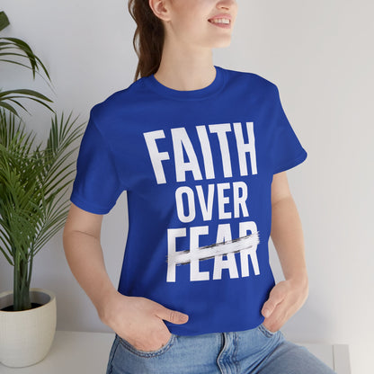 T-shirt inspirant « La foi avant la peur », motivant, unisexe, décontracté, confortable au quotidien, cadeau idéal pour encourager