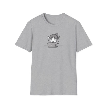Cheerful Laptop Enthusiast T-Shirt