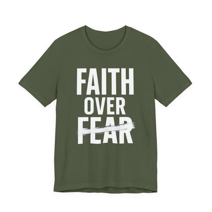 T-shirt inspirant « La foi avant la peur », motivant, unisexe, décontracté, confortable au quotidien, cadeau idéal pour encourager