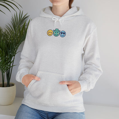 Chill Vibes Hoodie: Unisex Heavy Blend Sweatshirt with Fun Emoji Design