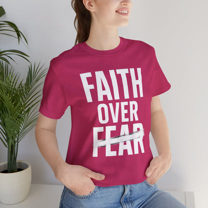 T-shirt inspirant « La foi avant la peur », motivant, unisexe, décontracté, confortable au quotidien, cadeau idéal pour encourager