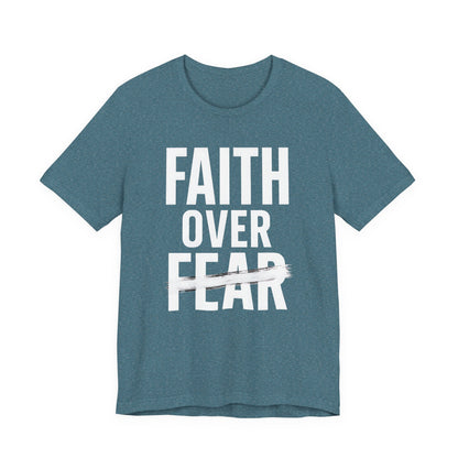 T-shirt inspirant « La foi avant la peur », motivant, unisexe, décontracté, confortable au quotidien, cadeau idéal pour encourager