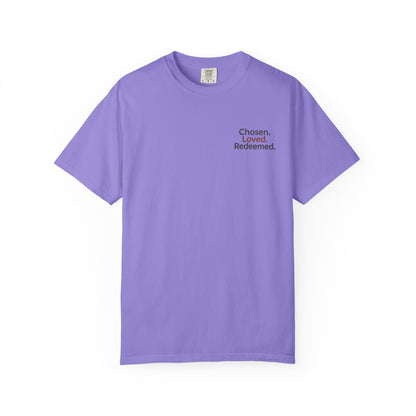 T-shirt unisexe inspiré de la foi, « Chosen Loved Redeemed », vêtement chrétien, cadeau pour croyants, vêtement confortable, mode spirituelle