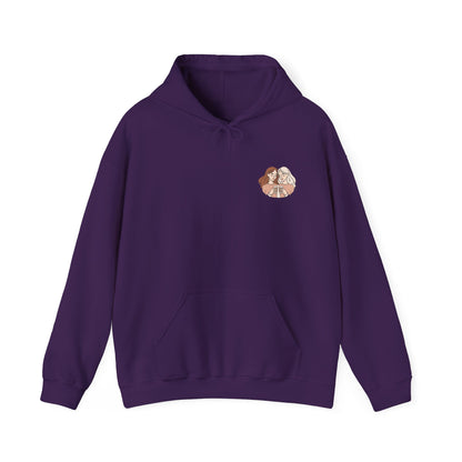Cozy Hooded Sweatshirt with Artistic Design for Friends