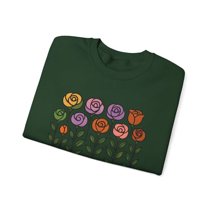 Floral Design Crewneck Sweatshirt