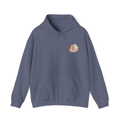 Cozy Hooded Sweatshirt with Artistic Design for Friends