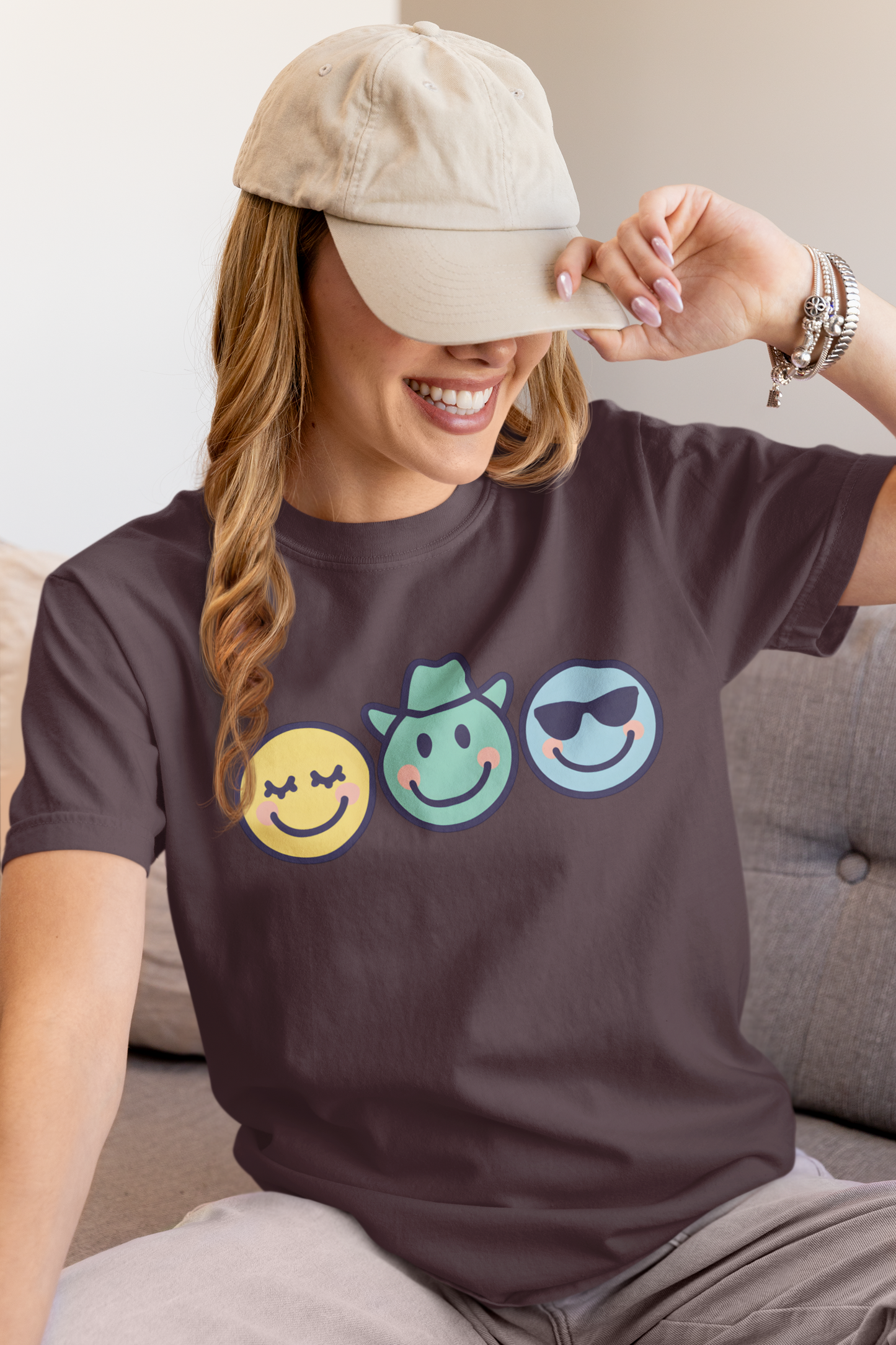 Happy Vibes Emoji T-Shirt