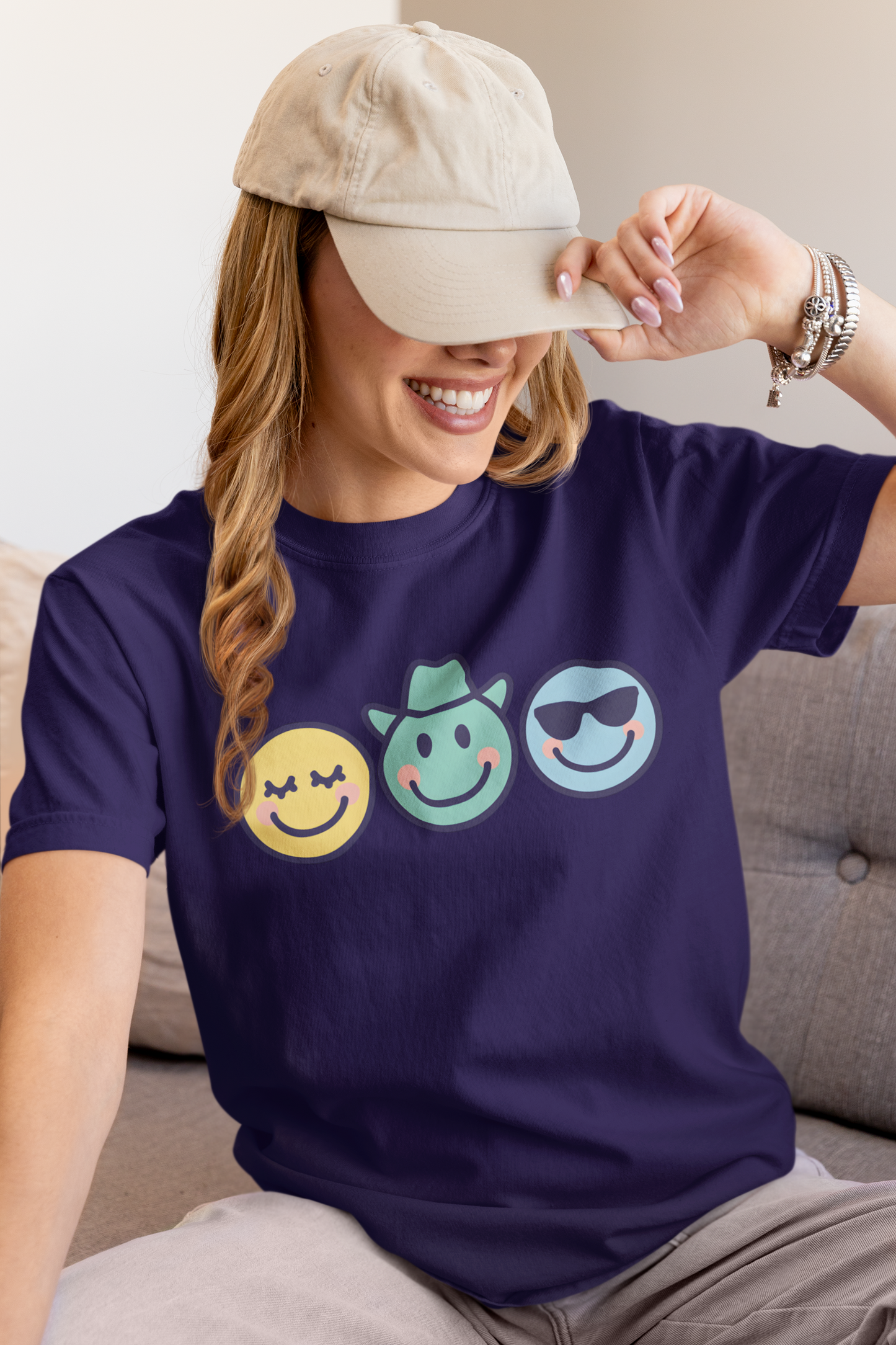 Happy Vibes Emoji T-Shirt