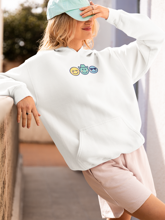 Chill Vibes Hoodie: Unisex Heavy Blend Sweatshirt with Fun Emoji Design