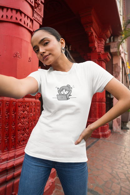 Cheerful Laptop Enthusiast T-Shirt