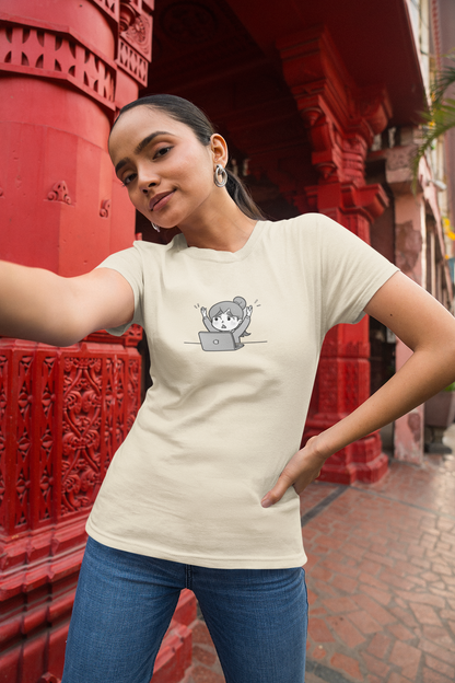 Cheerful Laptop Enthusiast T-Shirt