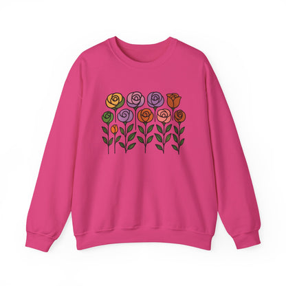 Floral Design Crewneck Sweatshirt