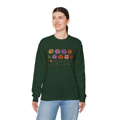 Floral Design Crewneck Sweatshirt