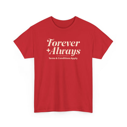 T-shirt unisexe en coton épais Forever &amp; Always, t-shirt de mariage, t-shirt décontracté, cadeau relationnel, tenue de tous les jours, vêtement unisexe, cadeau pour couple