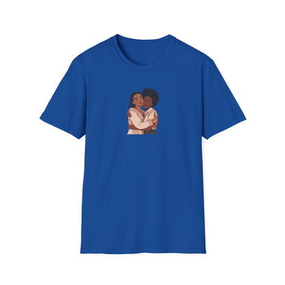T-shirt unisexe « Embrace Love » en tissu doux, cadeau relationnel, t-shirts d'amitié, t-shirts noirs de sororité, vêtements pour couples, mode inclusive