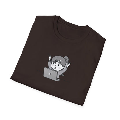 Cheerful Laptop Enthusiast T-Shirt