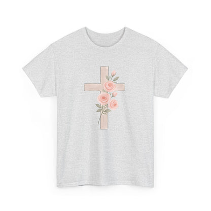 T-shirt à fleurs croisées, t-shirt chrétien, style bohème, cadeau pour les amoureux de la foi, t-shirt inspirant, tenue décontractée au quotidien