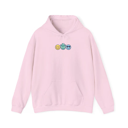 Chill Vibes Hoodie: Unisex Heavy Blend Sweatshirt with Fun Emoji Design