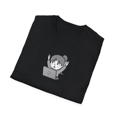 Cheerful Laptop Enthusiast T-Shirt