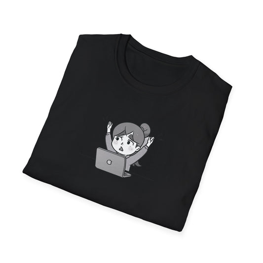 Cheerful Laptop Enthusiast T-Shirt
