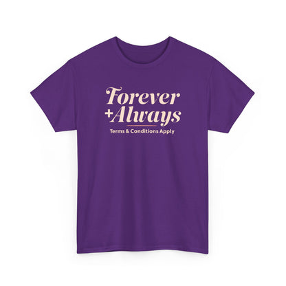 T-shirt unisexe en coton épais Forever &amp; Always, t-shirt de mariage, t-shirt décontracté, cadeau relationnel, tenue de tous les jours, vêtement unisexe, cadeau pour couple