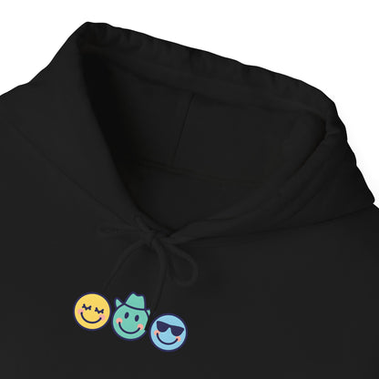 Chill Vibes Hoodie: Unisex Heavy Blend Sweatshirt with Fun Emoji Design