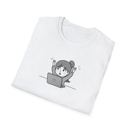 Cheerful Laptop Enthusiast T-Shirt