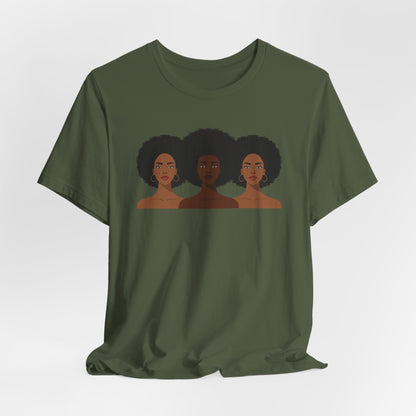 T-shirt « Empowering Sisterhood » - Jersey unisexe à manches courtes, T-shirt Black Girl Magic, T-shirt Afro Art, Cadeau pour elle