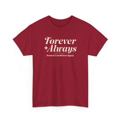 T-shirt unisexe en coton épais Forever &amp; Always, t-shirt de mariage, t-shirt décontracté, cadeau relationnel, tenue de tous les jours, vêtement unisexe, cadeau pour couple