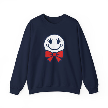 Cute Smiley with Red Croquet Bow Face Sweatshirt