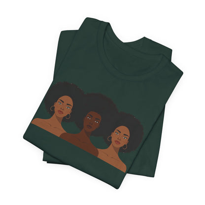 T-shirt « Empowering Sisterhood » - Jersey unisexe à manches courtes, T-shirt Black Girl Magic, T-shirt Afro Art, Cadeau pour elle