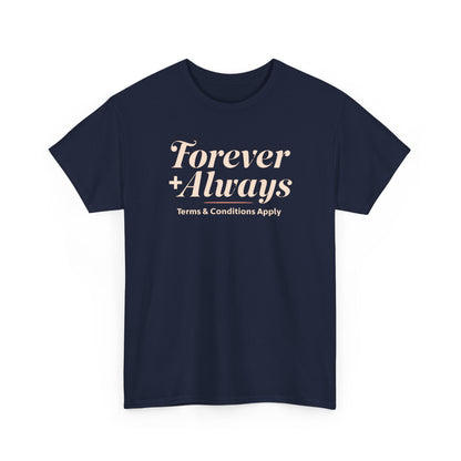 T-shirt unisexe en coton épais Forever &amp; Always, t-shirt de mariage, t-shirt décontracté, cadeau relationnel, tenue de tous les jours, vêtement unisexe, cadeau pour couple
