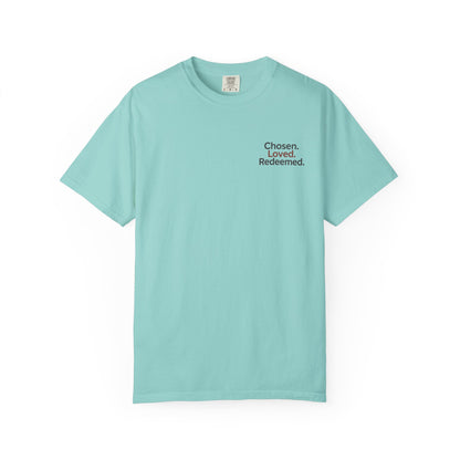 T-shirt unisexe inspiré de la foi, « Chosen Loved Redeemed », vêtement chrétien, cadeau pour croyants, vêtement confortable, mode spirituelle