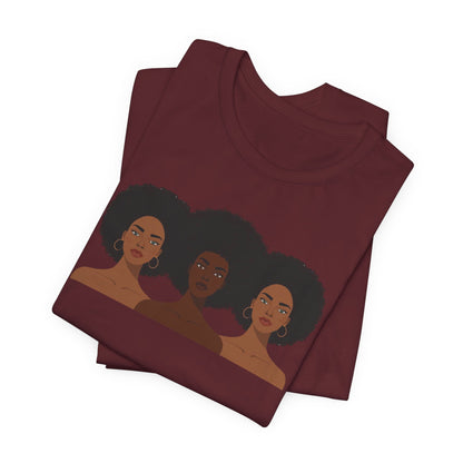 T-shirt « Empowering Sisterhood » - Jersey unisexe à manches courtes, T-shirt Black Girl Magic, T-shirt Afro Art, Cadeau pour elle