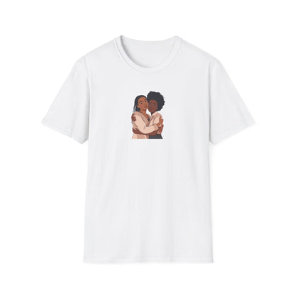 T-shirt unisexe « Embrace Love » en tissu doux, cadeau relationnel, t-shirts d'amitié, t-shirts noirs de sororité, vêtements pour couples, mode inclusive