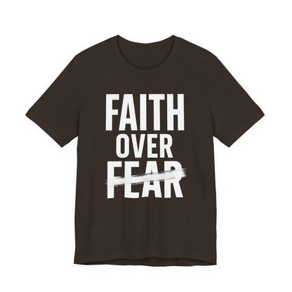 T-shirt inspirant « La foi avant la peur », motivant, unisexe, décontracté, confortable au quotidien, cadeau idéal pour encourager