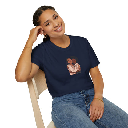 T-shirt unisexe « Embrace Love » en tissu doux, cadeau relationnel, t-shirts d'amitié, t-shirts noirs de sororité, vêtements pour couples, mode inclusive