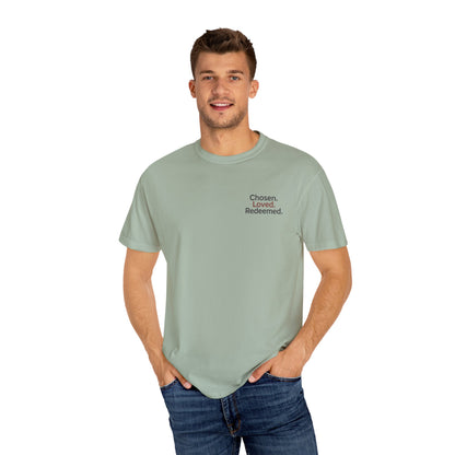 T-shirt unisexe inspiré de la foi, « Chosen Loved Redeemed », vêtement chrétien, cadeau pour croyants, vêtement confortable, mode spirituelle