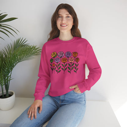 Floral Design Crewneck Sweatshirt