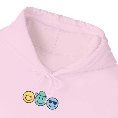 Chill Vibes Hoodie: Unisex Heavy Blend Sweatshirt with Fun Emoji Design