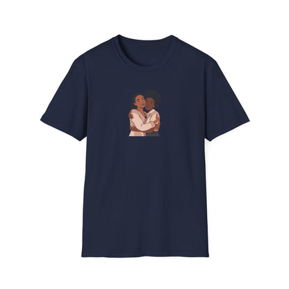 T-shirt unisexe « Embrace Love » en tissu doux, cadeau relationnel, t-shirts d'amitié, t-shirts noirs de sororité, vêtements pour couples, mode inclusive