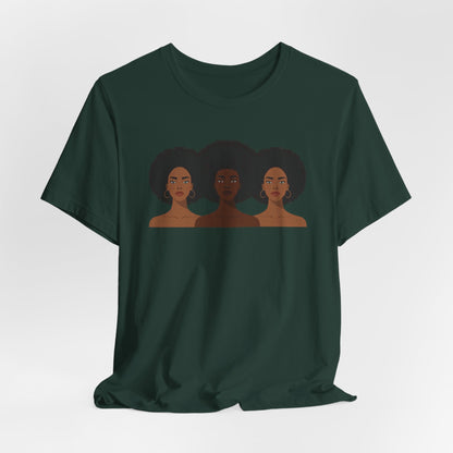 T-shirt « Empowering Sisterhood » - Jersey unisexe à manches courtes, T-shirt Black Girl Magic, T-shirt Afro Art, Cadeau pour elle