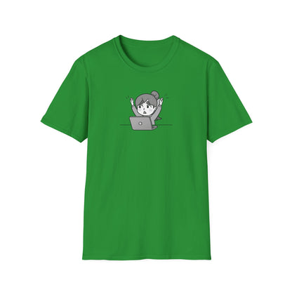 Cheerful Laptop Enthusiast T-Shirt