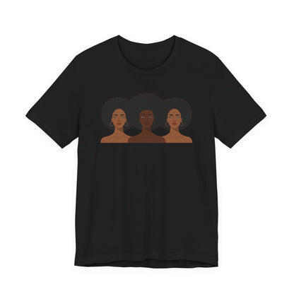 T-shirt « Empowering Sisterhood » - Jersey unisexe à manches courtes, T-shirt Black Girl Magic, T-shirt Afro Art, Cadeau pour elle
