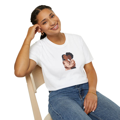 T-shirt unisexe « Embrace Love » en tissu doux, cadeau relationnel, t-shirts d'amitié, t-shirts noirs de sororité, vêtements pour couples, mode inclusive