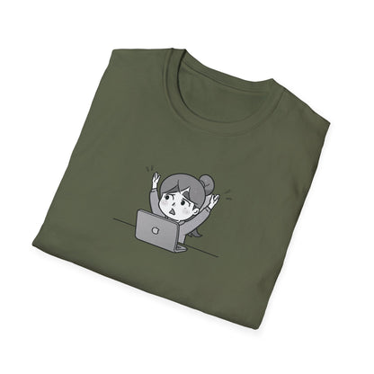Cheerful Laptop Enthusiast T-Shirt