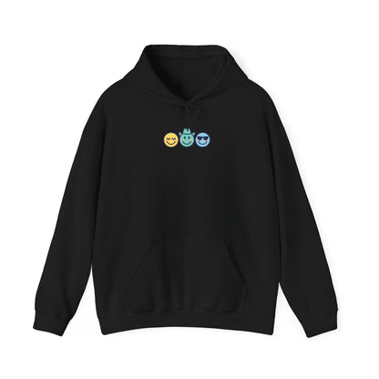 Chill Vibes Hoodie: Unisex Heavy Blend Sweatshirt with Fun Emoji Design