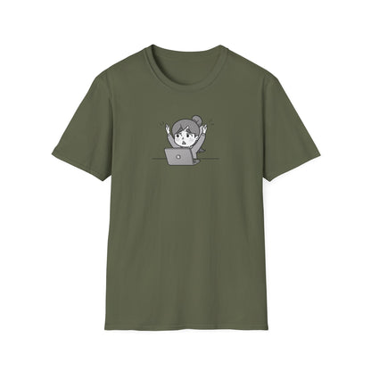 Cheerful Laptop Enthusiast T-Shirt