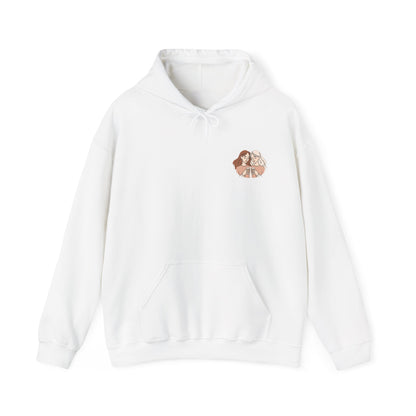 Cozy Hooded Sweatshirt with Artistic Design for Friends